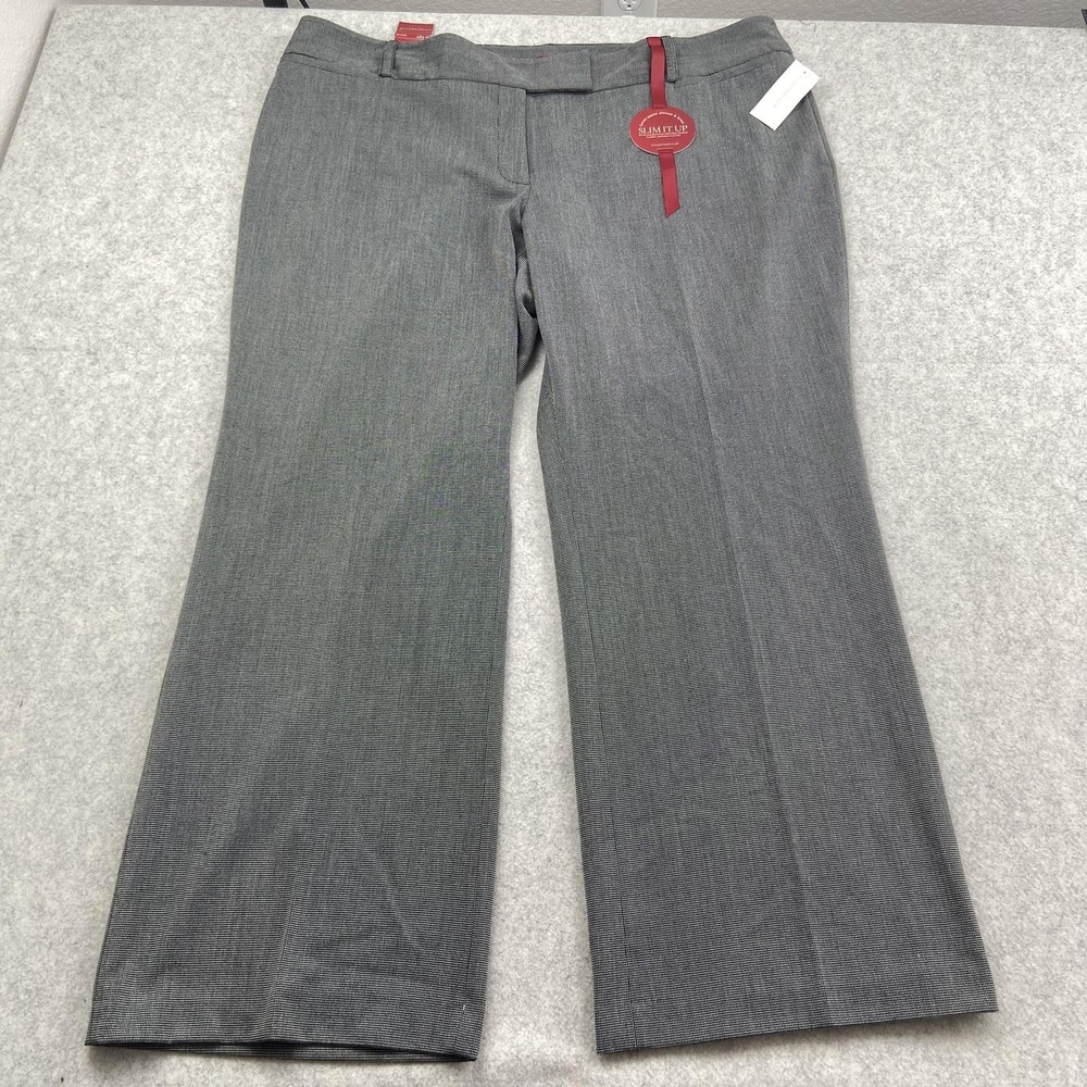 Charter Club Dress Pants Womens 24W (45x31) Gray Check Slim It Up Stretch